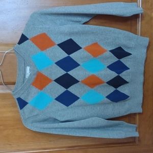 Boys Argyle V-Neck Sweater - Size Small (5-6)